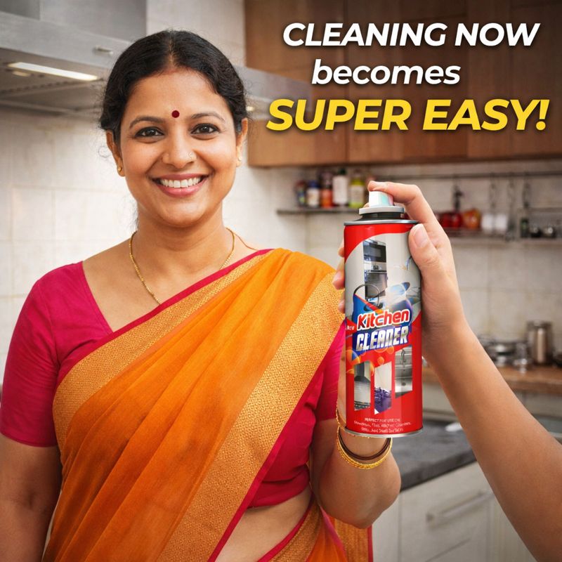LIHA Kitchen Cleaner Spray 400ml – Powerful Grease & Oil Remover for Chimney, Exhaust Fan, Microwave, Tiles & Gas Stove