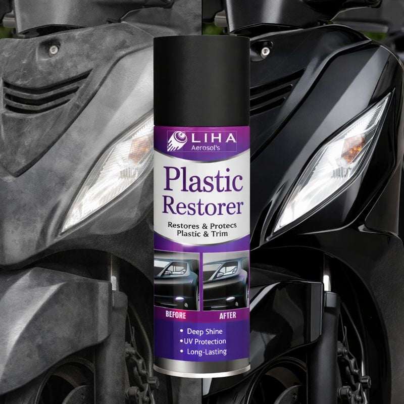 LIHA Plastic Restorer Spray – Restores & Protects All Plastic Surfaces | Deep Shine & UV Protection