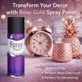 LIHA Aerosols Rose Gold Spray Paint | Metallic Finish | Quick Dry Acrylic Spray for Home & Décor