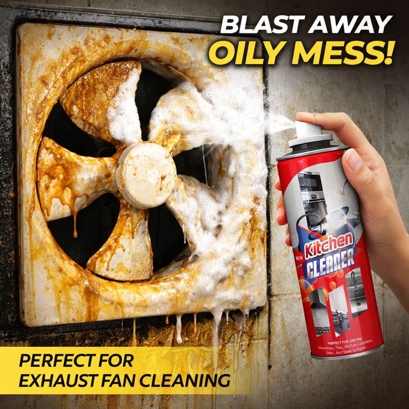 LIHA Kitchen Cleaner Spray 400ml – Powerful Grease & Oil Remover for Chimney, Exhaust Fan, Microwave, Tiles & Gas Stove