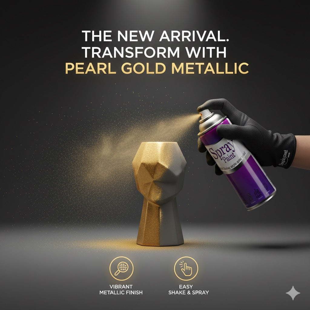 LIHA Gold Metallic Spray Paint – Quick Dry Acrylic Coating for Metal, Wood, Plastic & Automotive Parts (400ml)